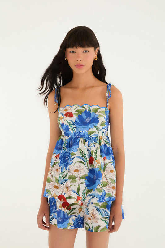 Blusa  Estampado Flor de Cogumelo