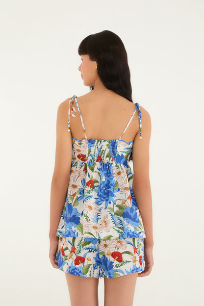 Blusa  Estampado Flor de Cogumelo