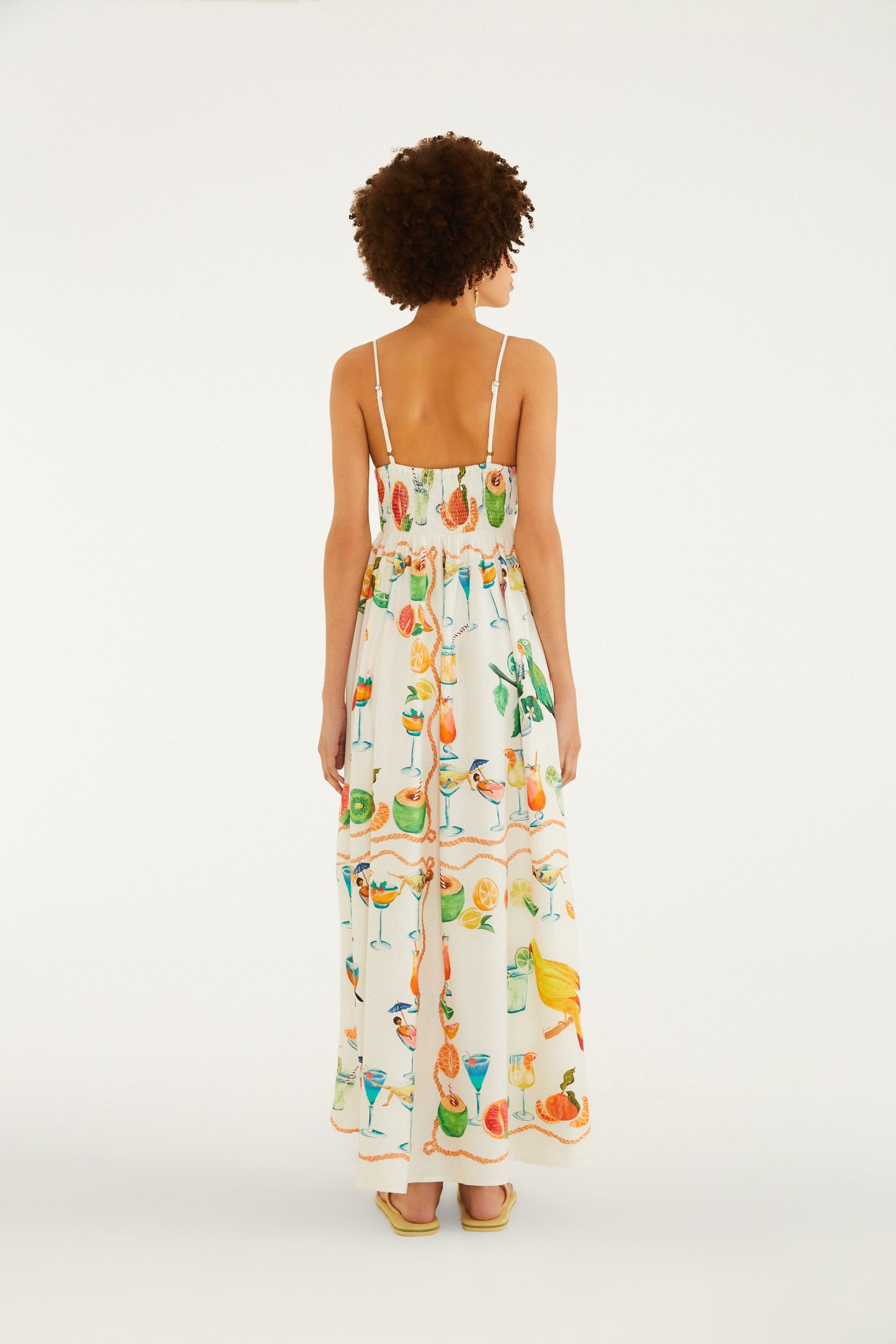 Vestido de Tiras Estampado Cóctel