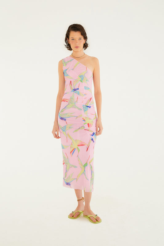 Vestido de tul  Estampado colibrí