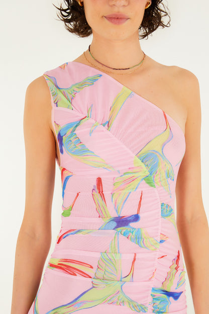 Vestido de tul  Estampado colibrí