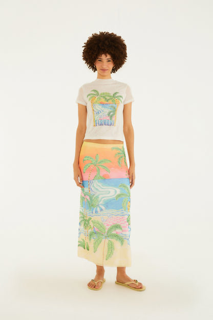 Blusa de tul  Estampado paisaje solar