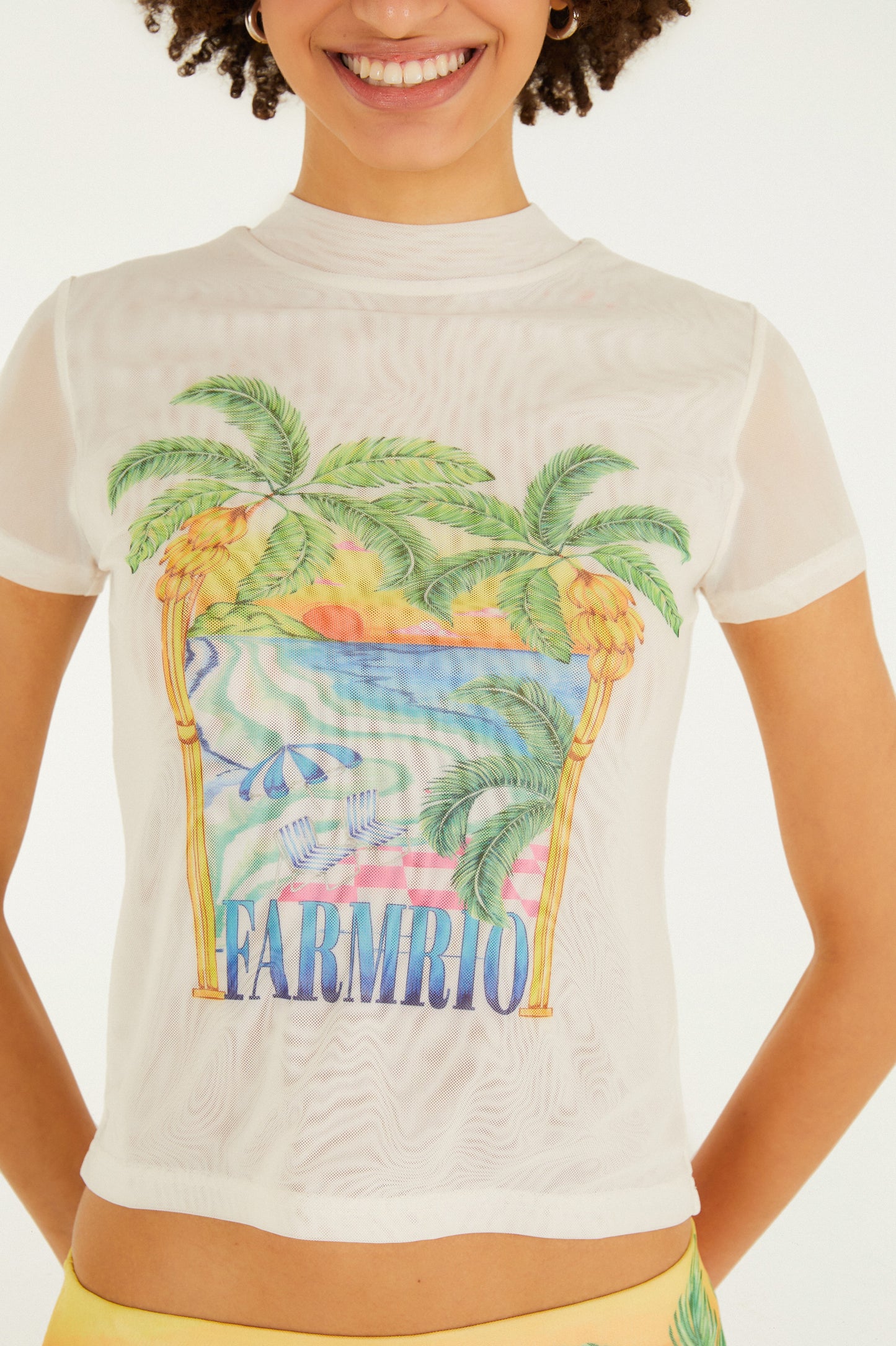 Blusa de tul  Estampado paisaje solar
