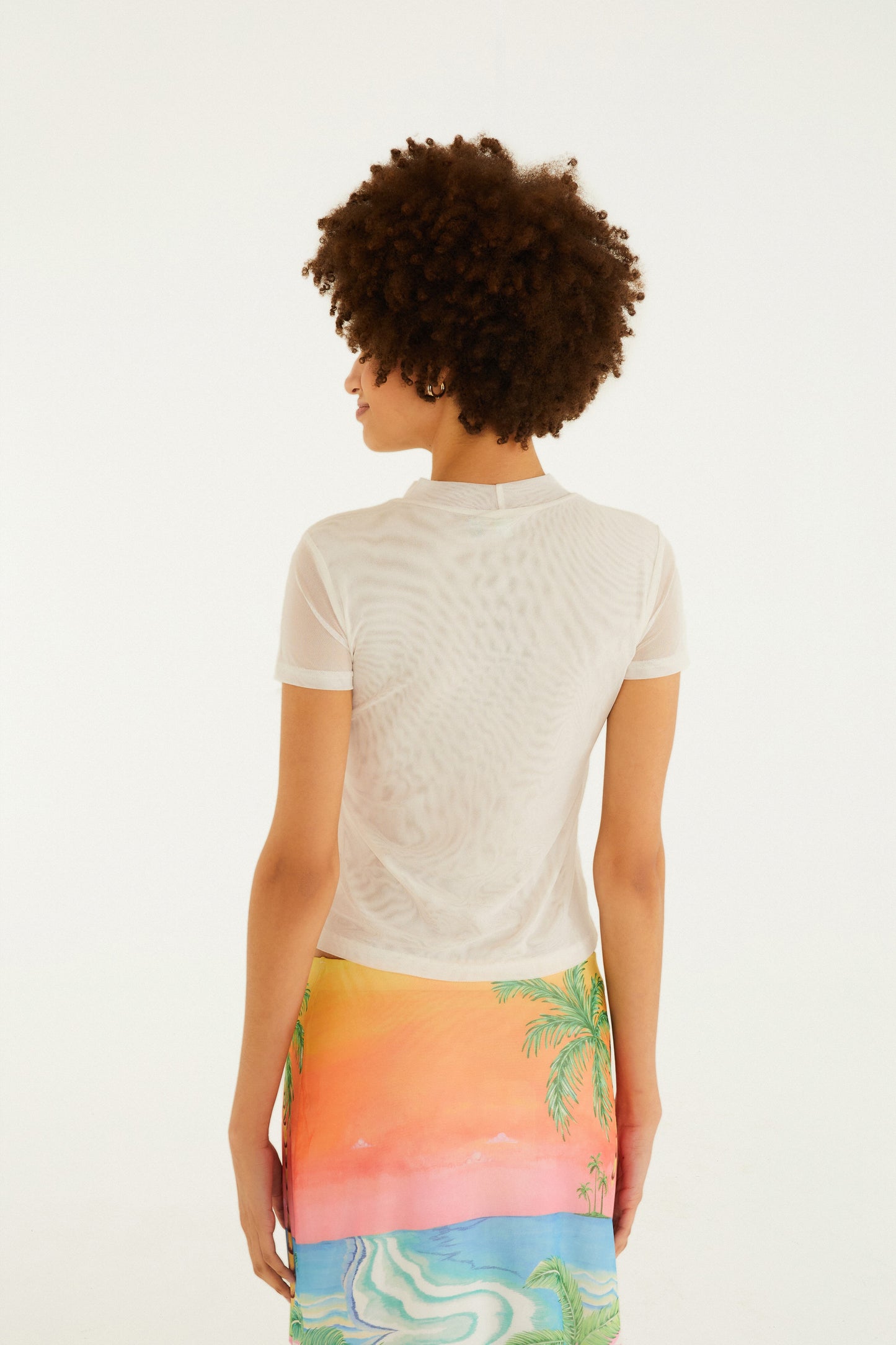 Blusa de tul  Estampado paisaje solar