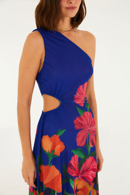 Vestido de tul  un solo hombro Estampado Tarsila