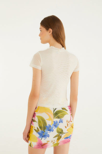 Blusa de tul  Estampado Malu