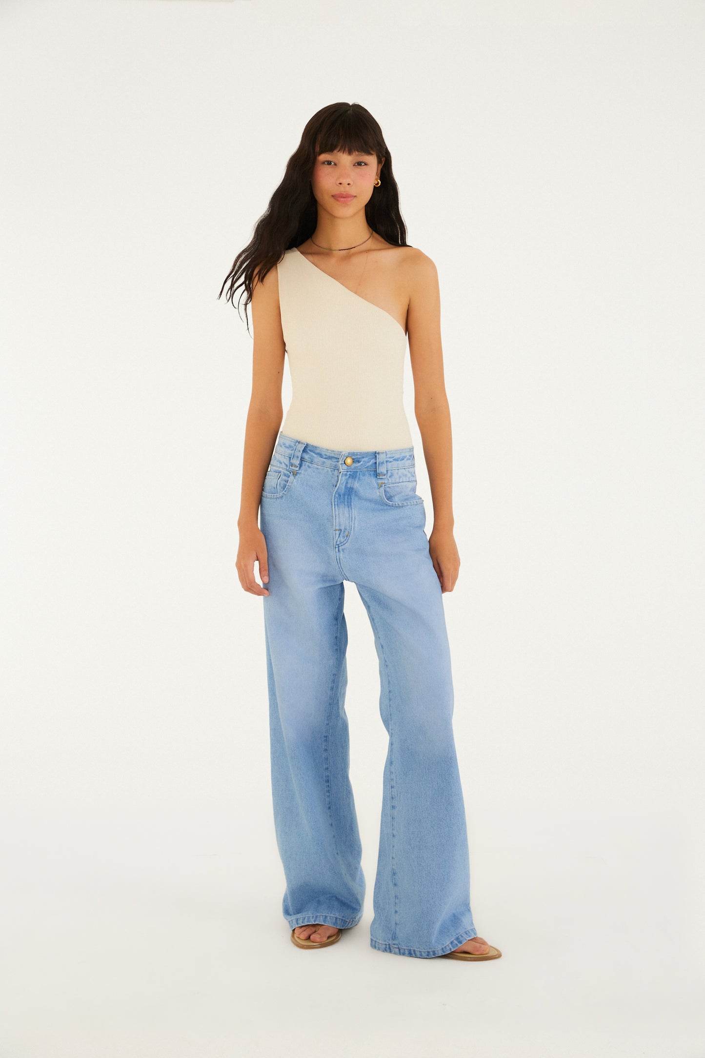 Pantalón de Jeans de tiro medio y tiro bajo