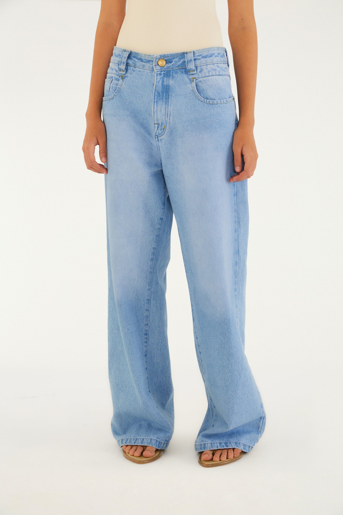 Pantalón de Jeans de tiro medio y tiro bajo
