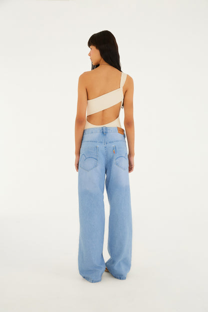 Pantalón de Jeans de tiro medio y tiro bajo