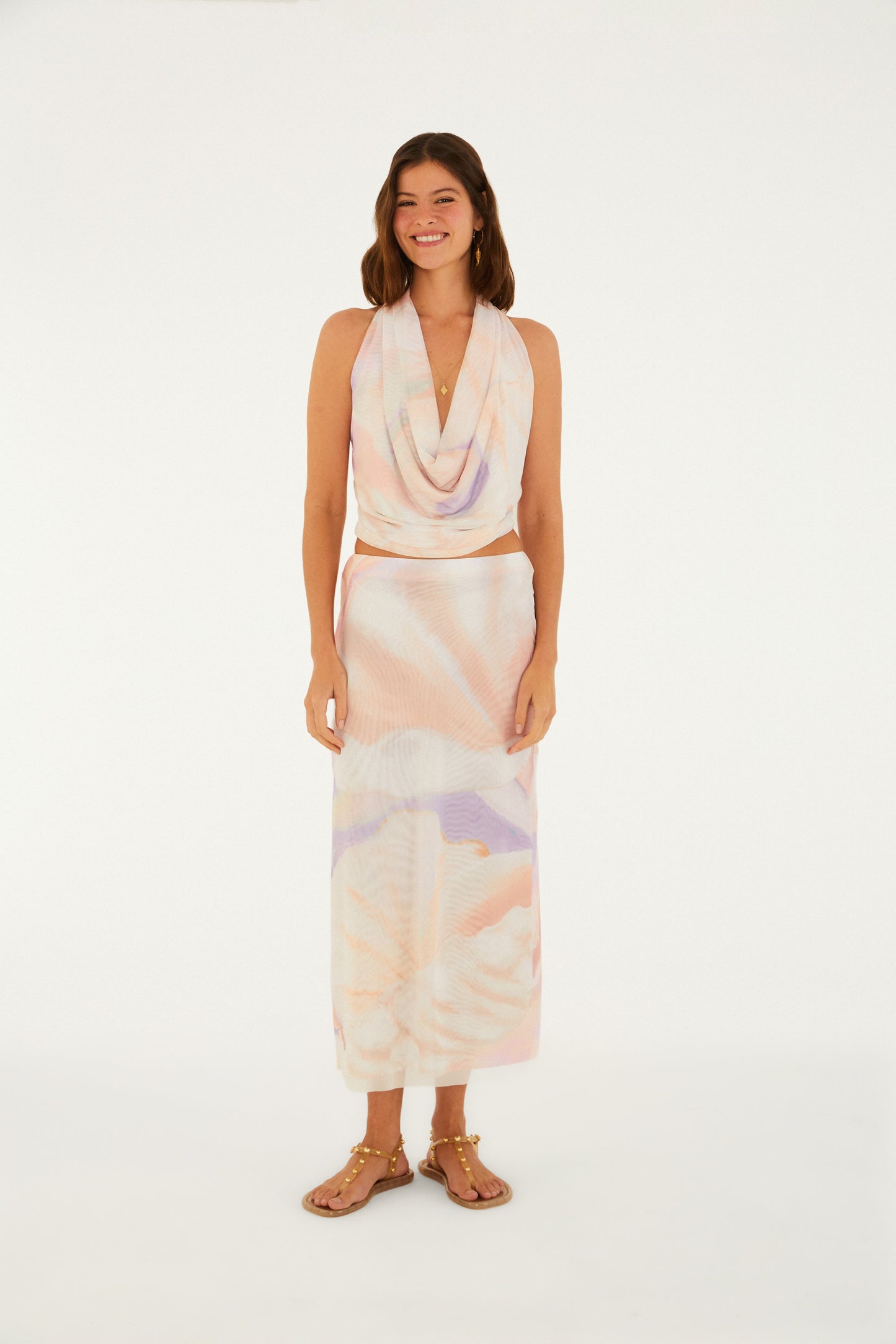 Blusa de tul Estampado Perla del Mar