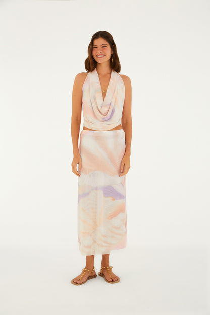 Blusa de tul Estampado Perla del Mar