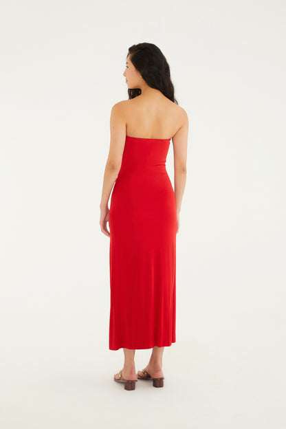 Vestido Jersey Flores Decote