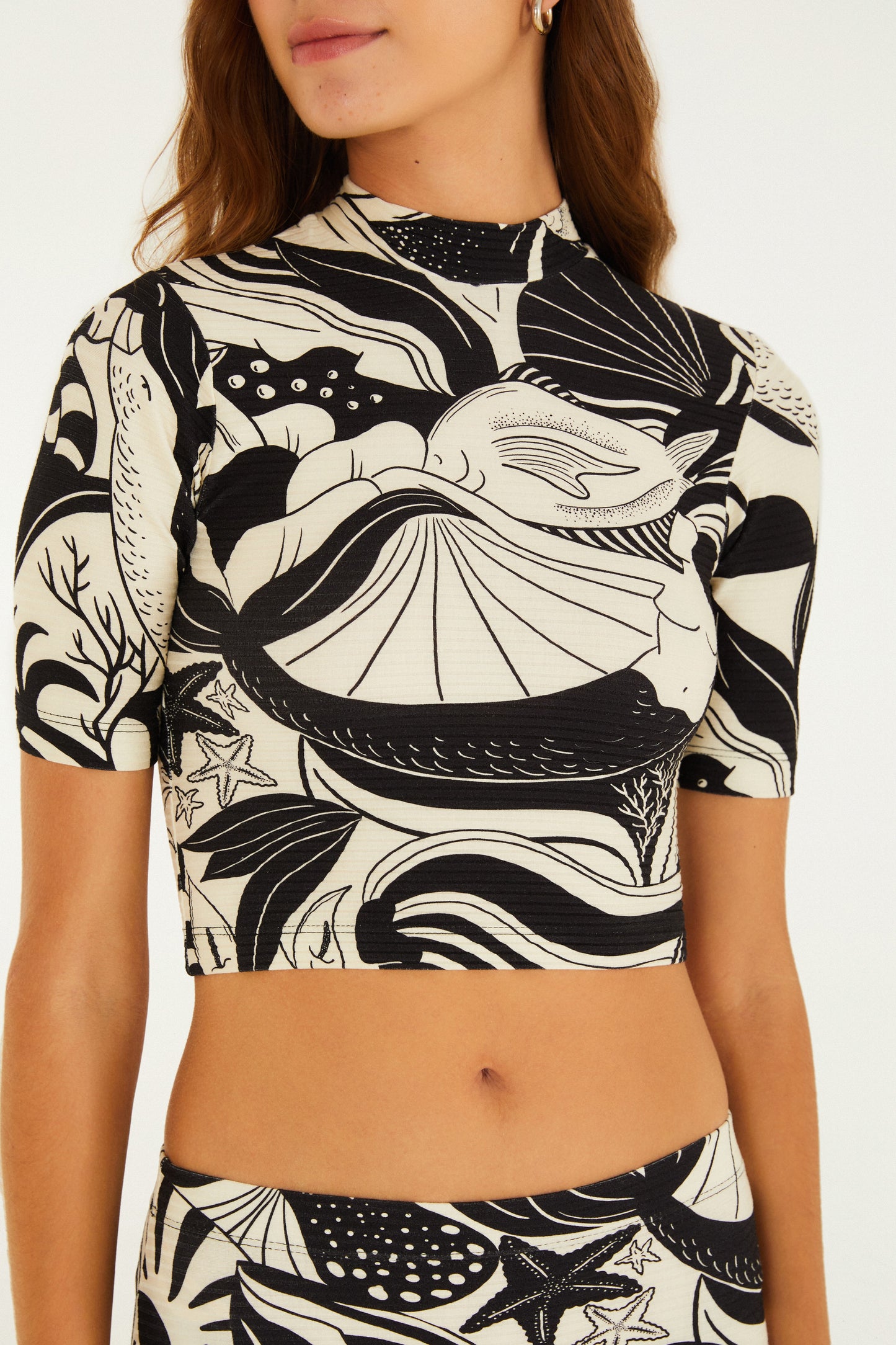 Blusa Mini Estampado Festa de Mar
