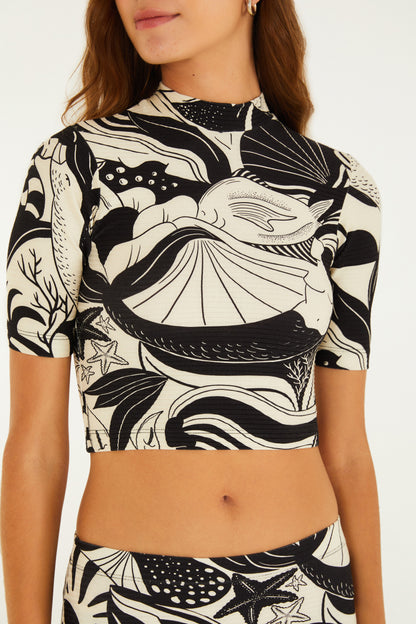 Blusa Mini Estampado Festa de Mar