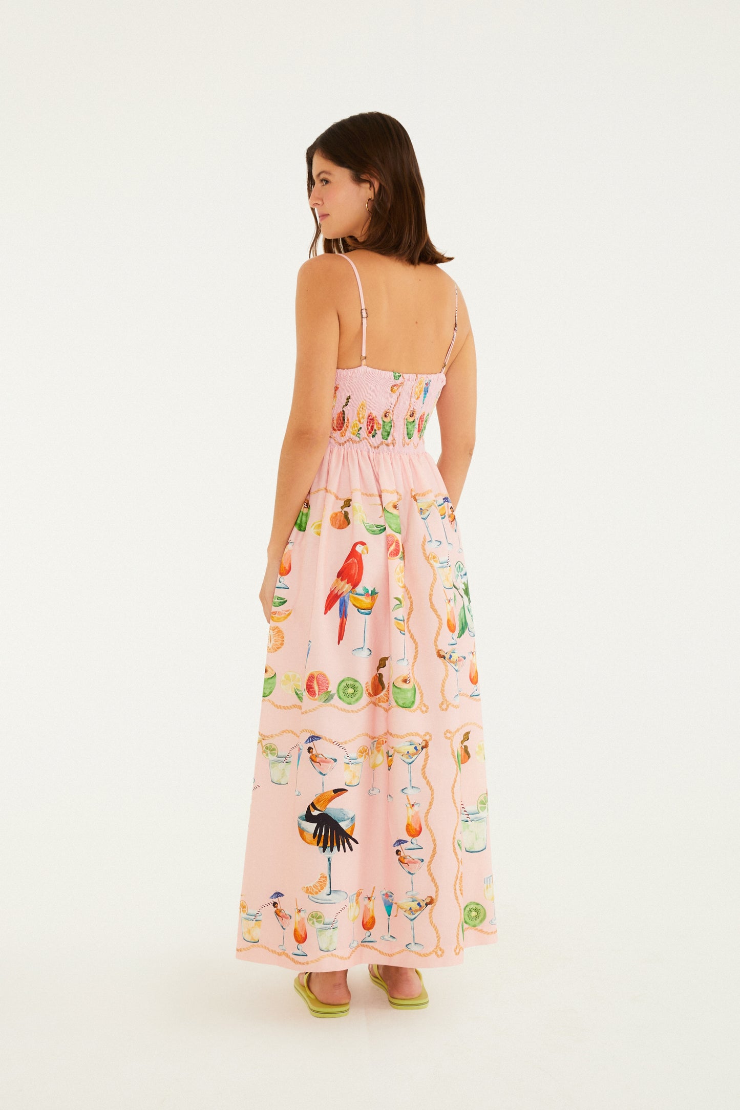 Vestido de Botones Estampado Coctel de Pañuelo