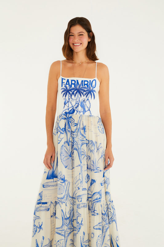 Vestido Midi cuerdas y pájaros de Farm Rio