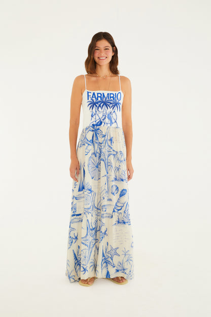 Vestido Midi cuerdas y pájaros de Farm Rio