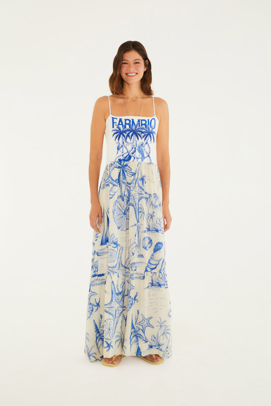Vestido Midi cuerdas y pájaros de Farm Rio