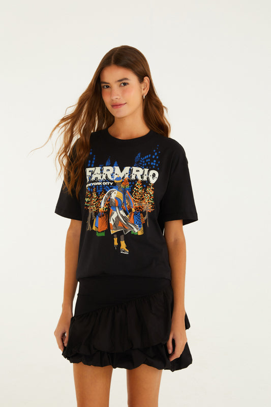 T-Shirt mediana de patinaje en Nueva York