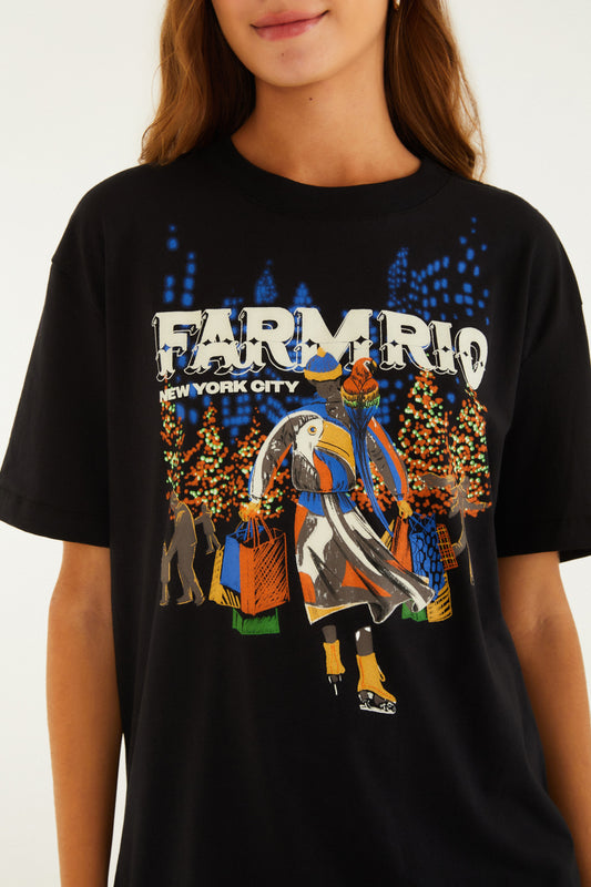 T-Shirt mediana de patinaje en Nueva York