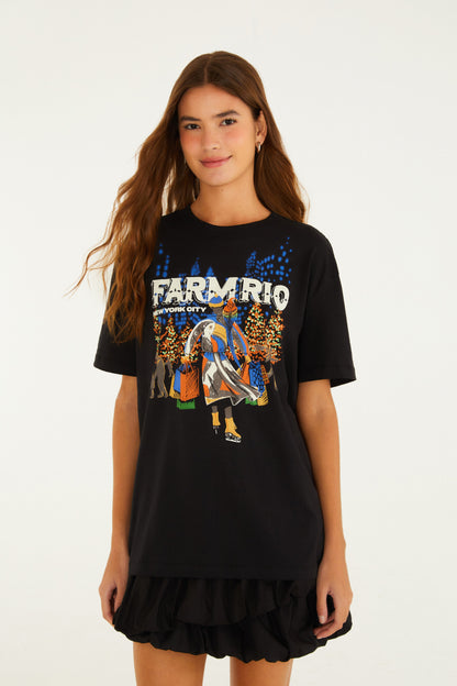 T-Shirt mediana de patinaje en Nueva York