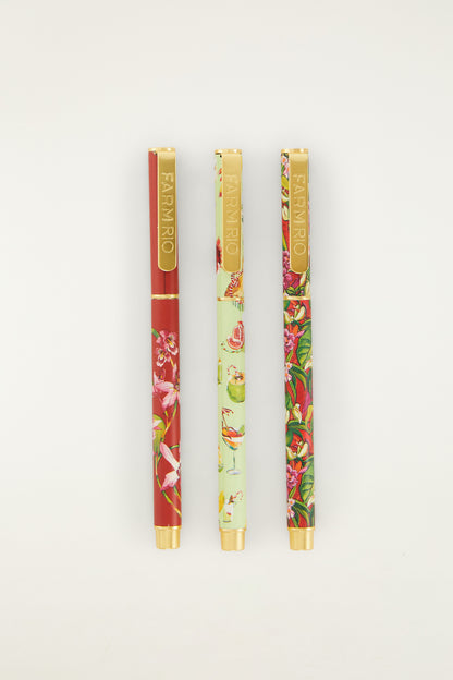 Kit de Bolígrafos Anota Aí Floral Orquídea