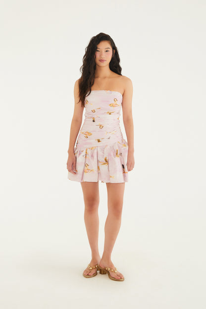 Vestido corto  Estampado peces voladores