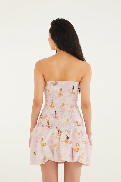Vestido corto  Estampado peces voladores