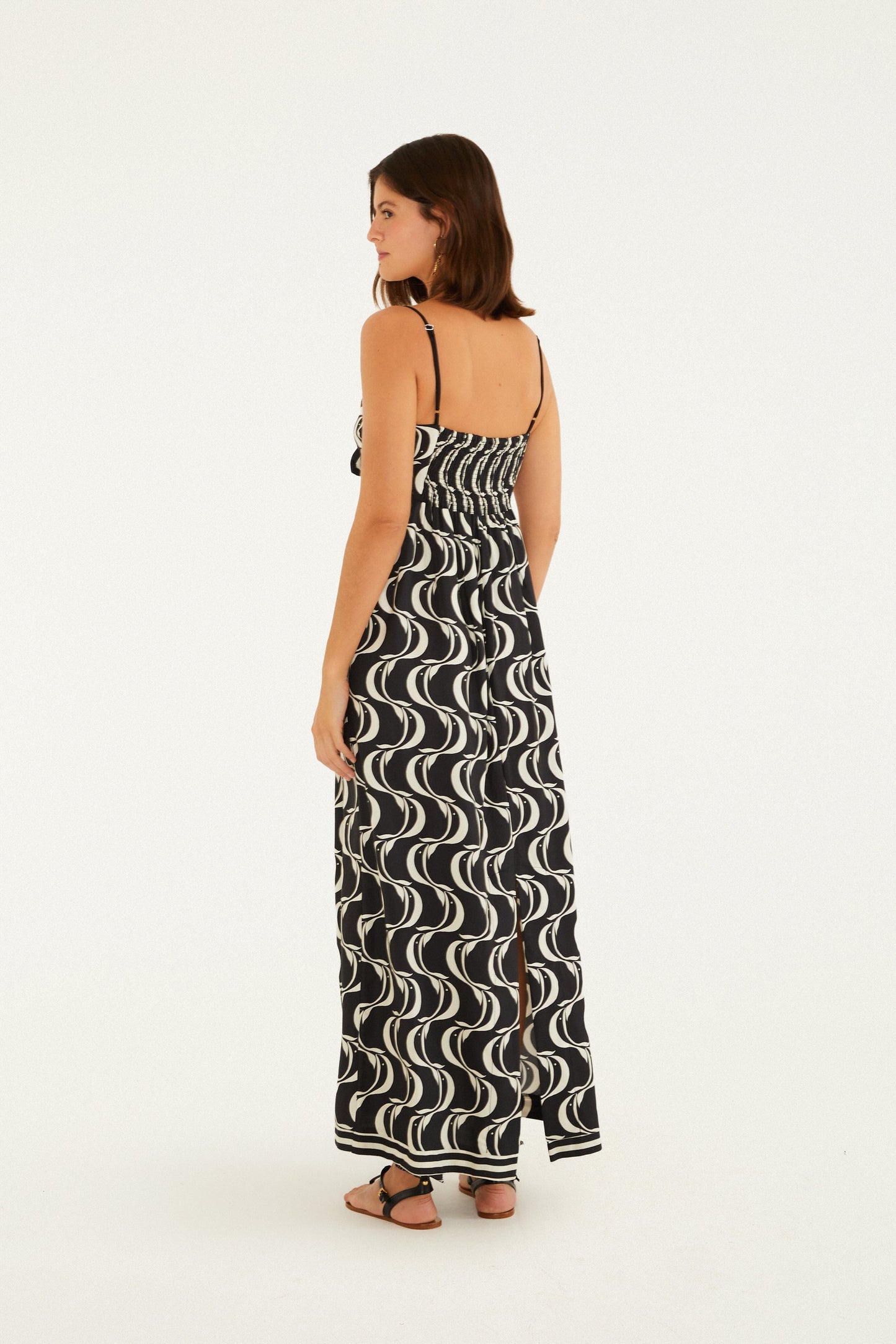 Vestido Nudo Estampado Peces