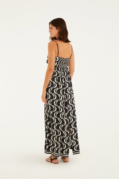 Vestido Nudo Estampado Peces