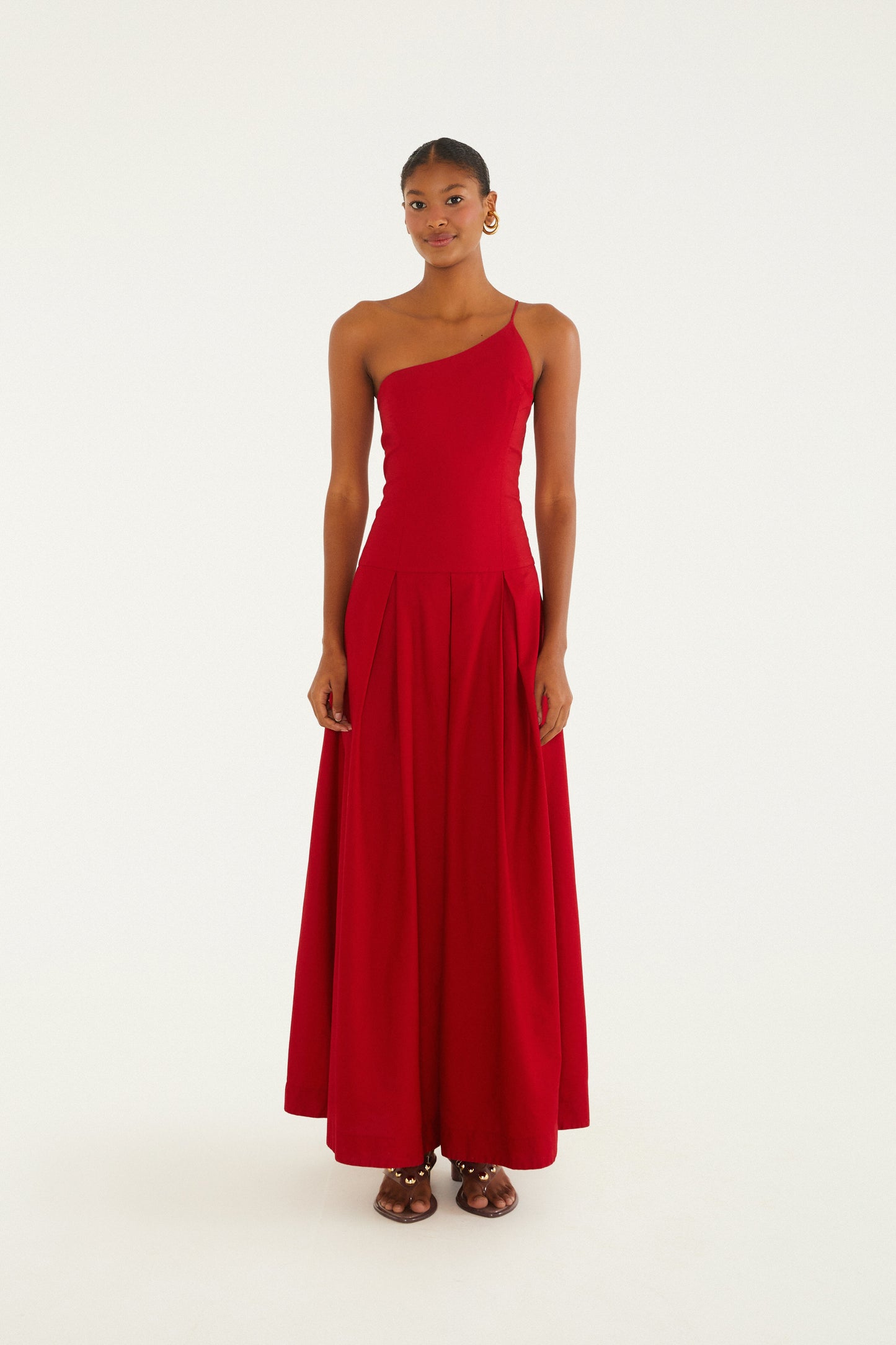 Vestido Achiote de un Hombro