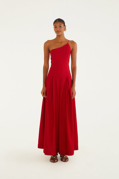 Vestido Achiote de un Hombro