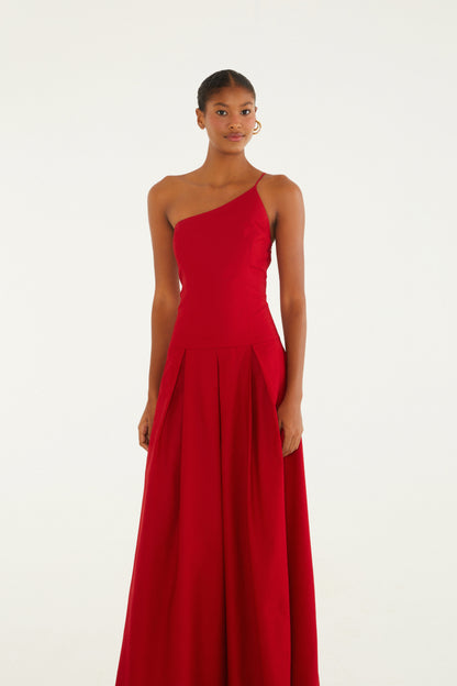 Vestido Achiote de un Hombro