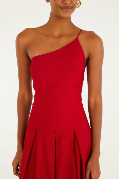Vestido Achiote de un Hombro
