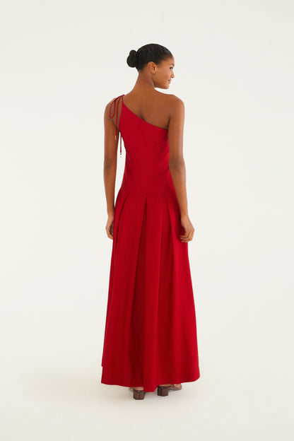 Vestido Achiote de un Hombro