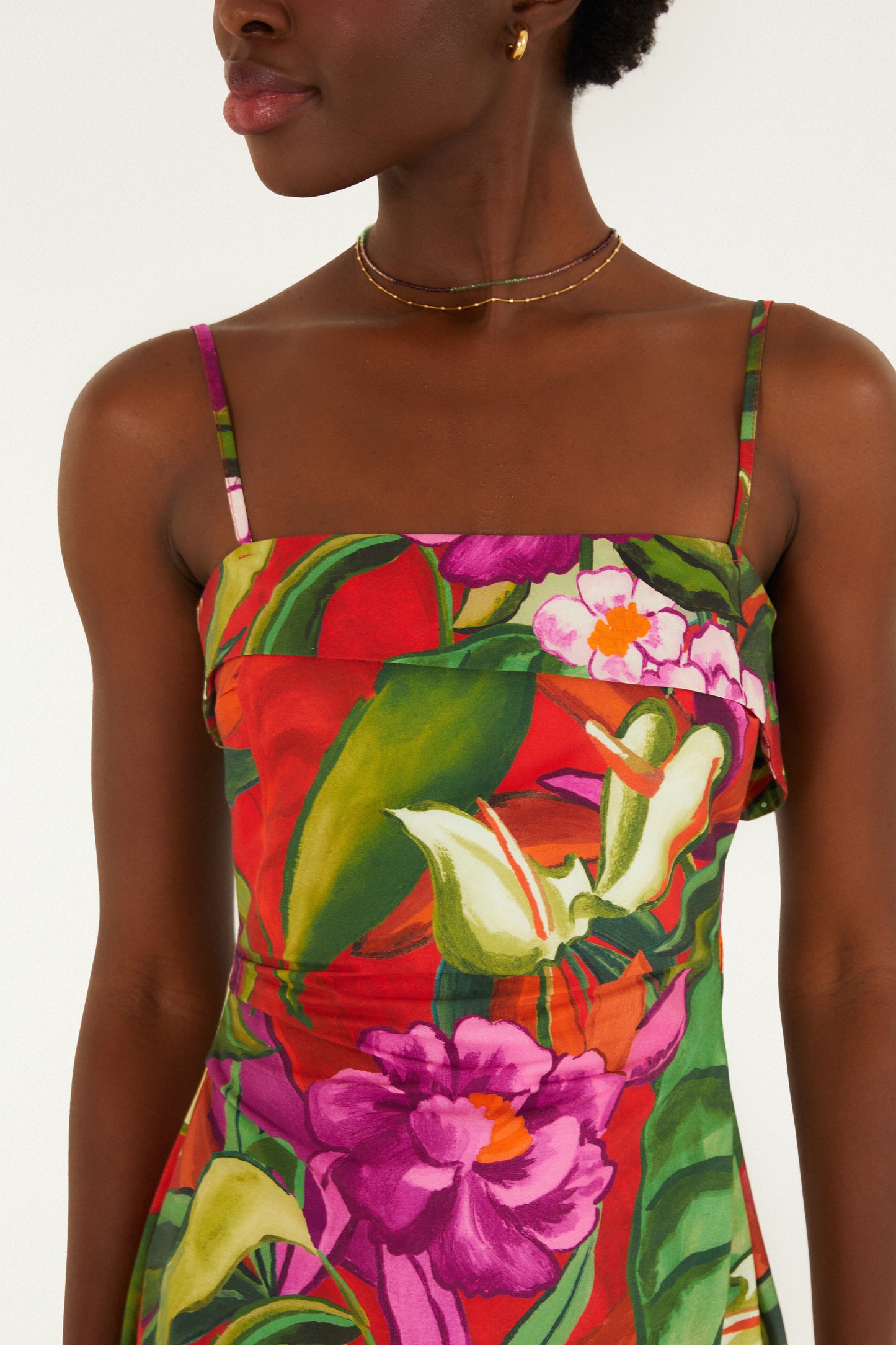Vestido Midi Estampado Follaje