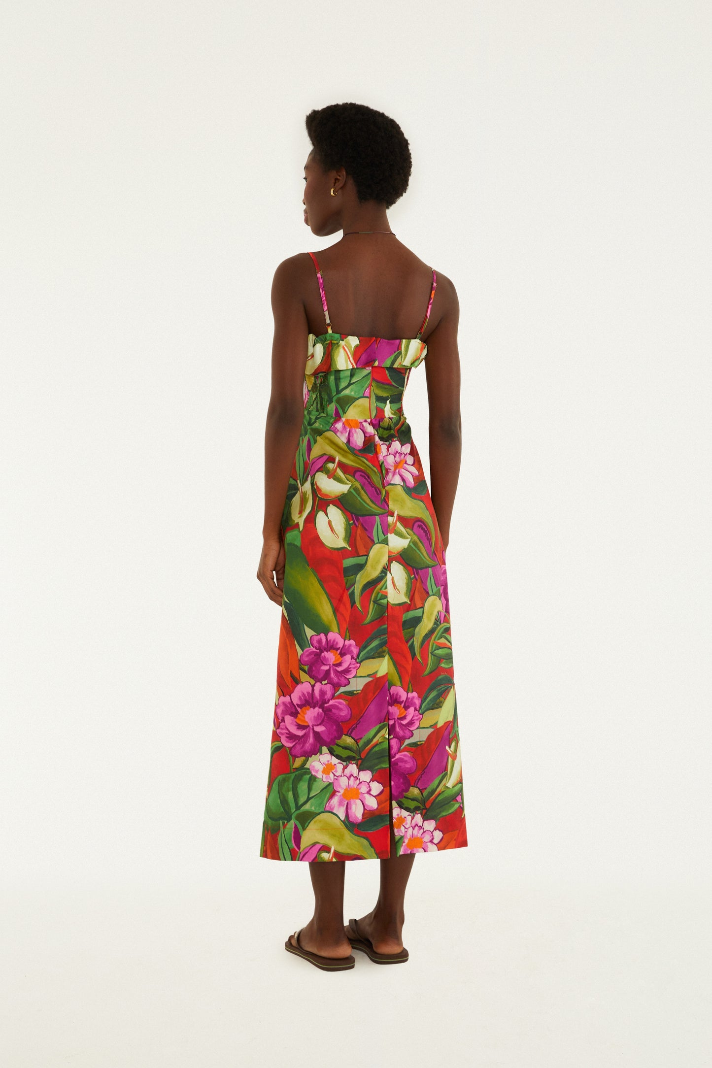 Vestido Midi Estampado Follaje