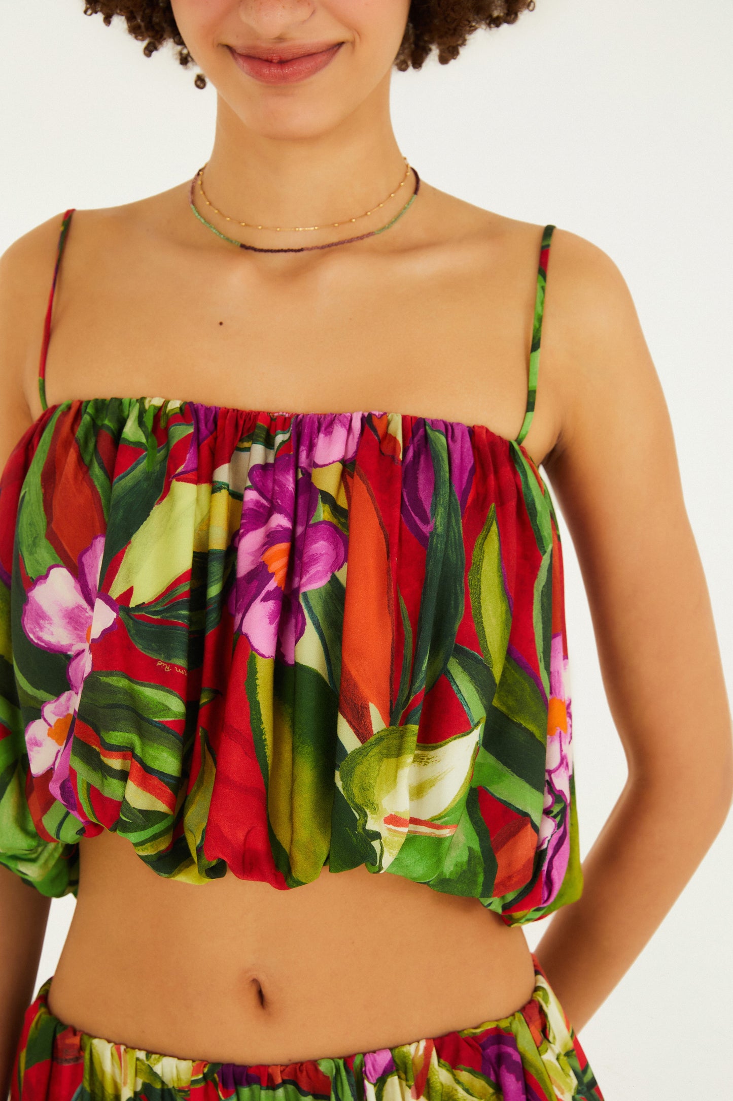 Blusa globo  Estampado follaje