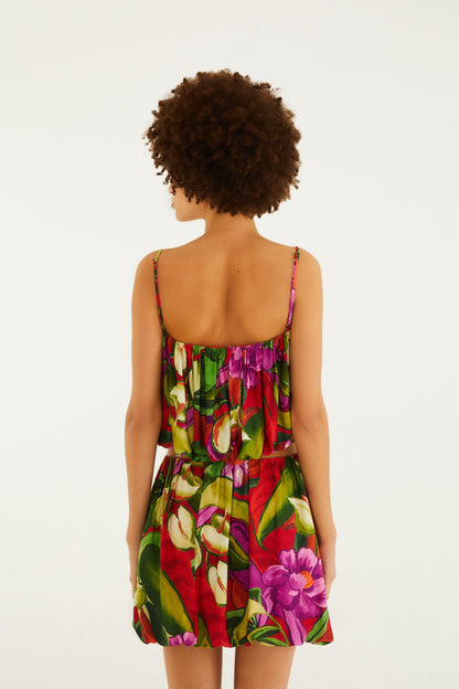 Falda globo  Estampado Follaje