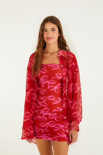Vestido Corto Lazos