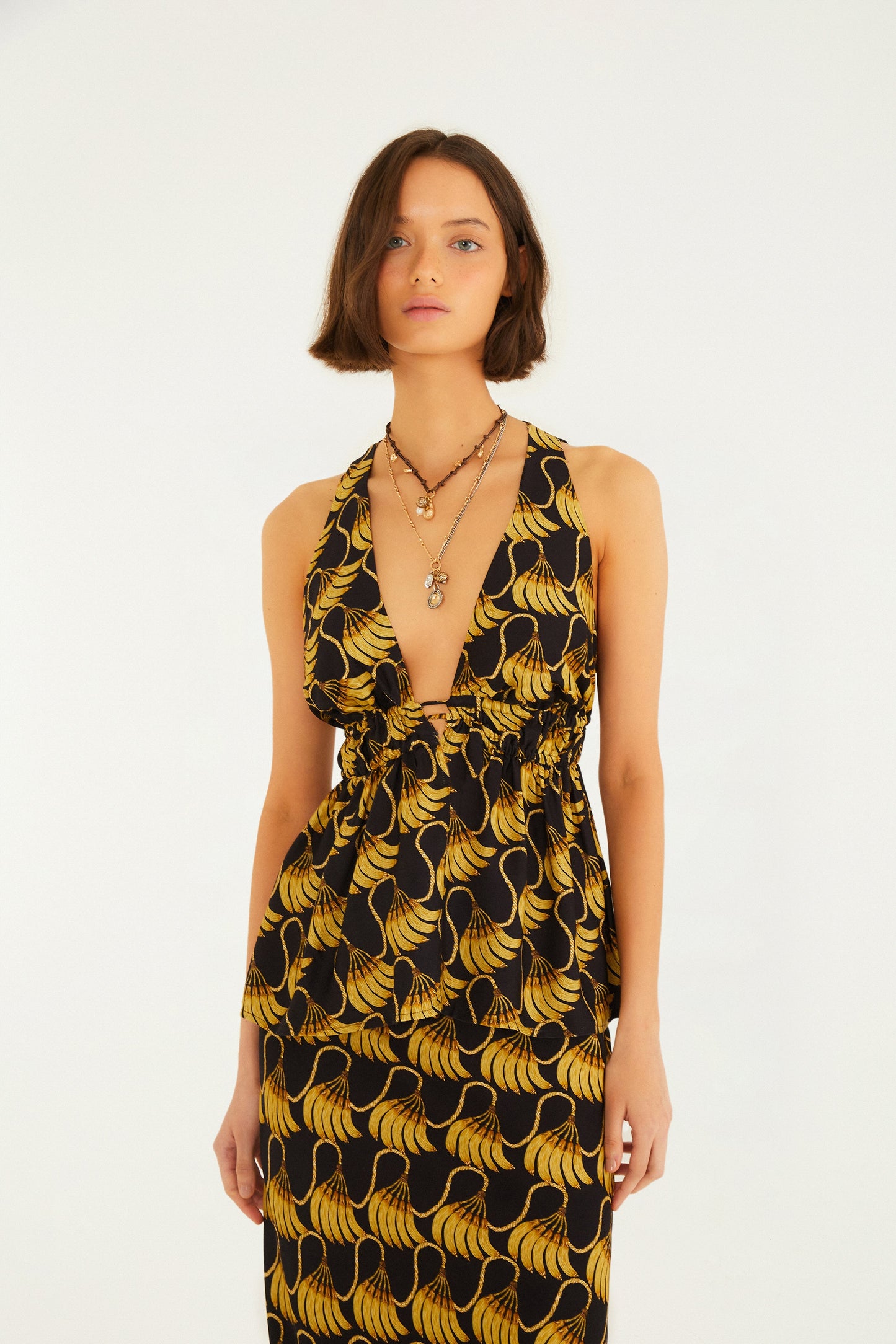 Blusa Estampada Banana Tassel Mini