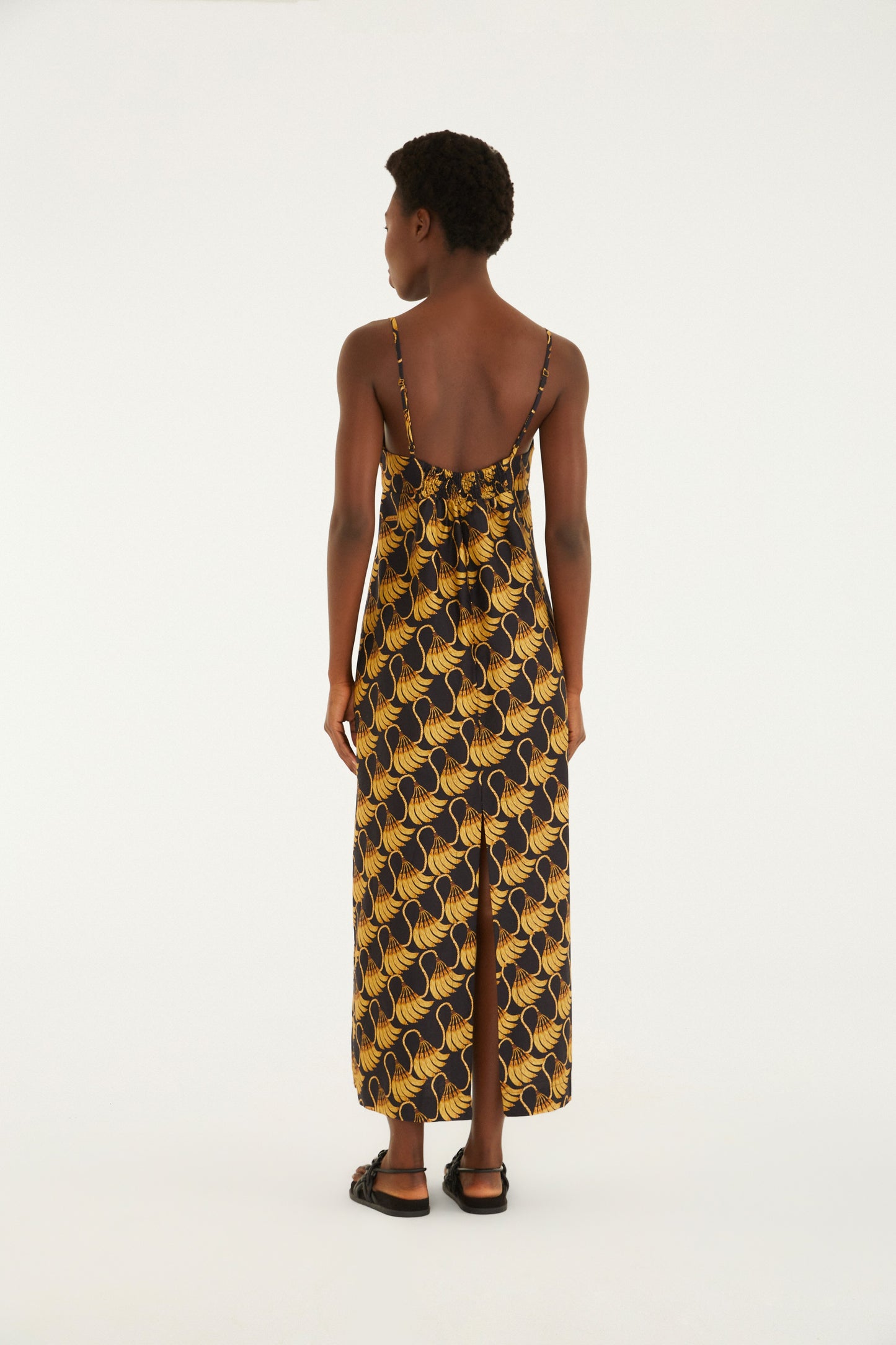 Vestido Largo Estampado Banana Tassel Mini