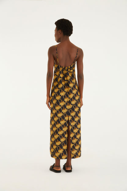 Vestido Largo Estampado Banana Tassel Mini
