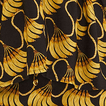 Falda Larga Estampada Banana Tassel Mini