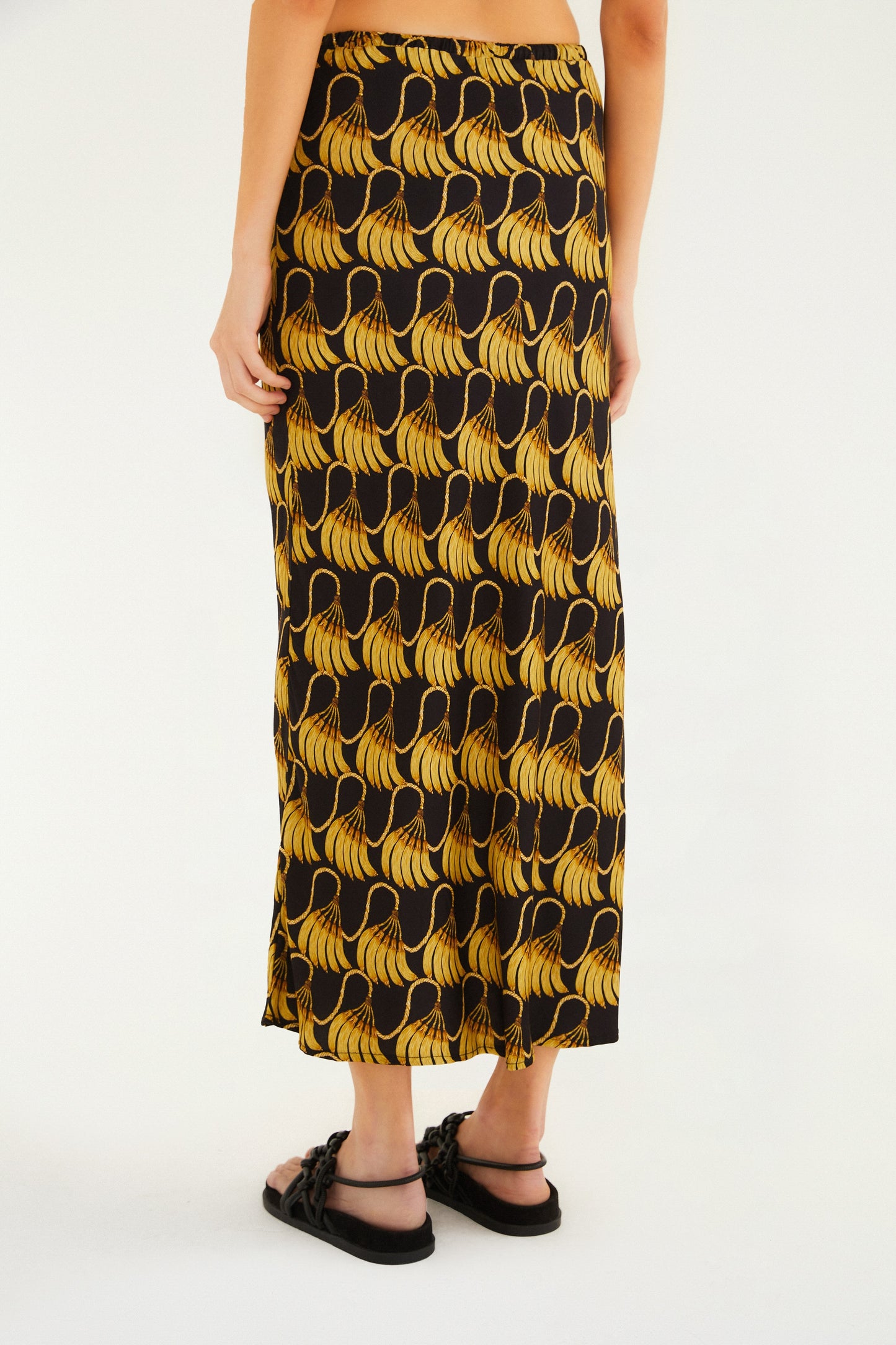 Falda Larga Estampada Banana Tassel Mini