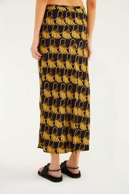 Falda Larga Estampada Banana Tassel Mini