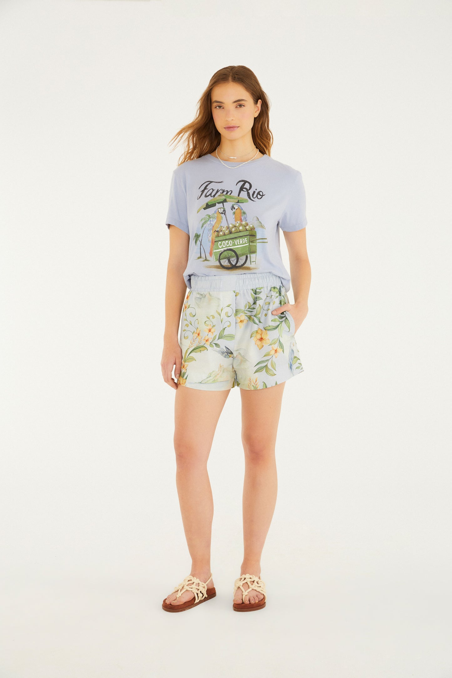 Shorts Estampado Paisagem Rio
