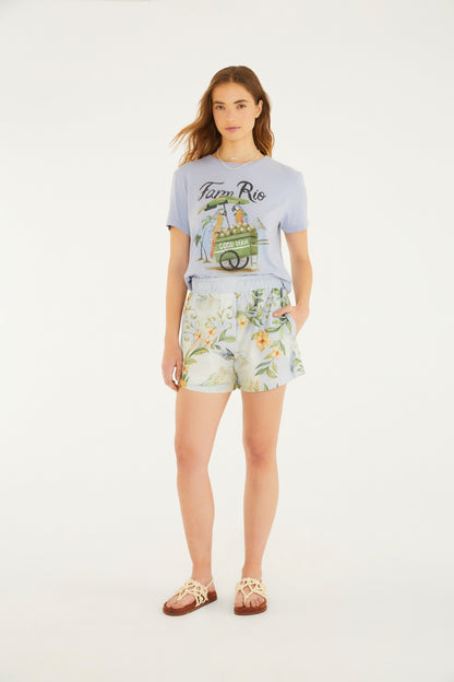 Shorts Estampado Paisagem Rio