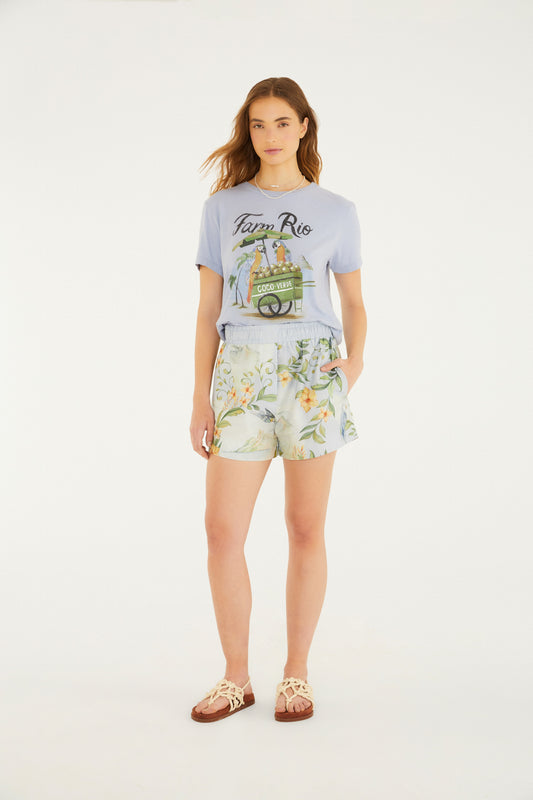 Shorts Estampado Paisagem Rio
