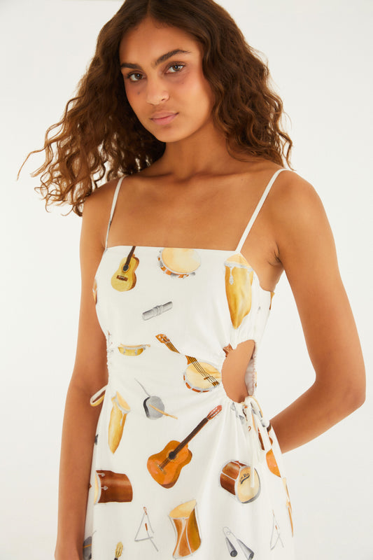 Vestido Largo Estampado Som Do Rio